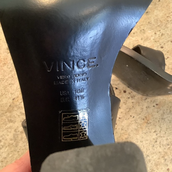 Vince Black Leather Heels Size 10 “Nicole” - Picture 8 of 10